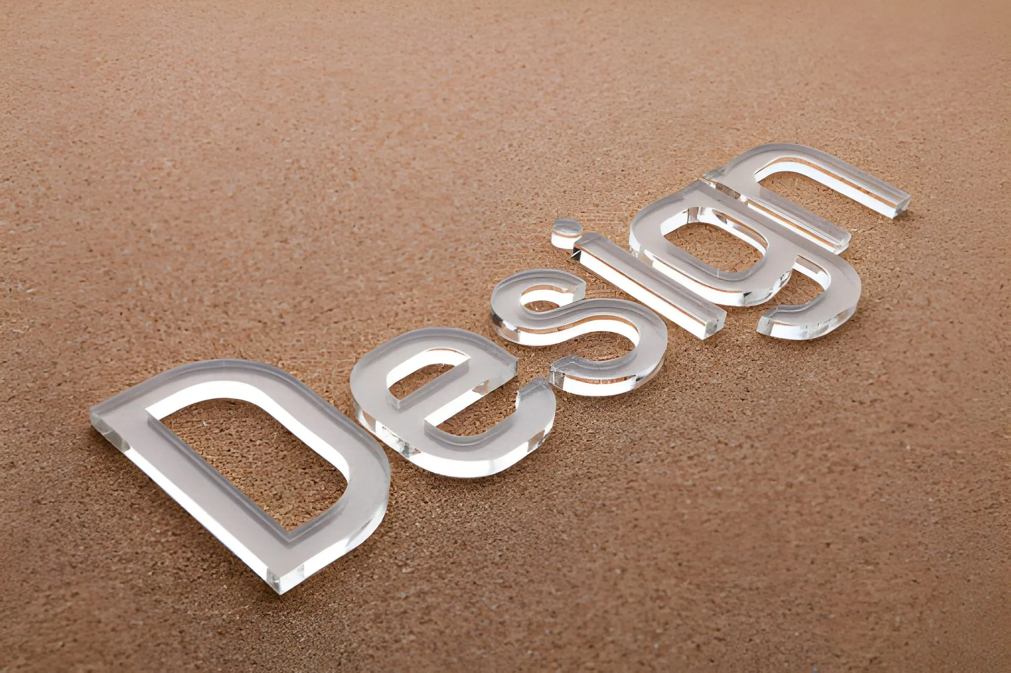 Düz plastik logolar – lazer kesimle üretilmiş şeffaf plastik harf tasarımı, Oktemm.com üretim banner görseli.